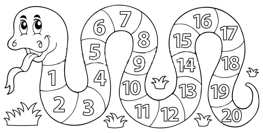 coloring book snake with numbers theme