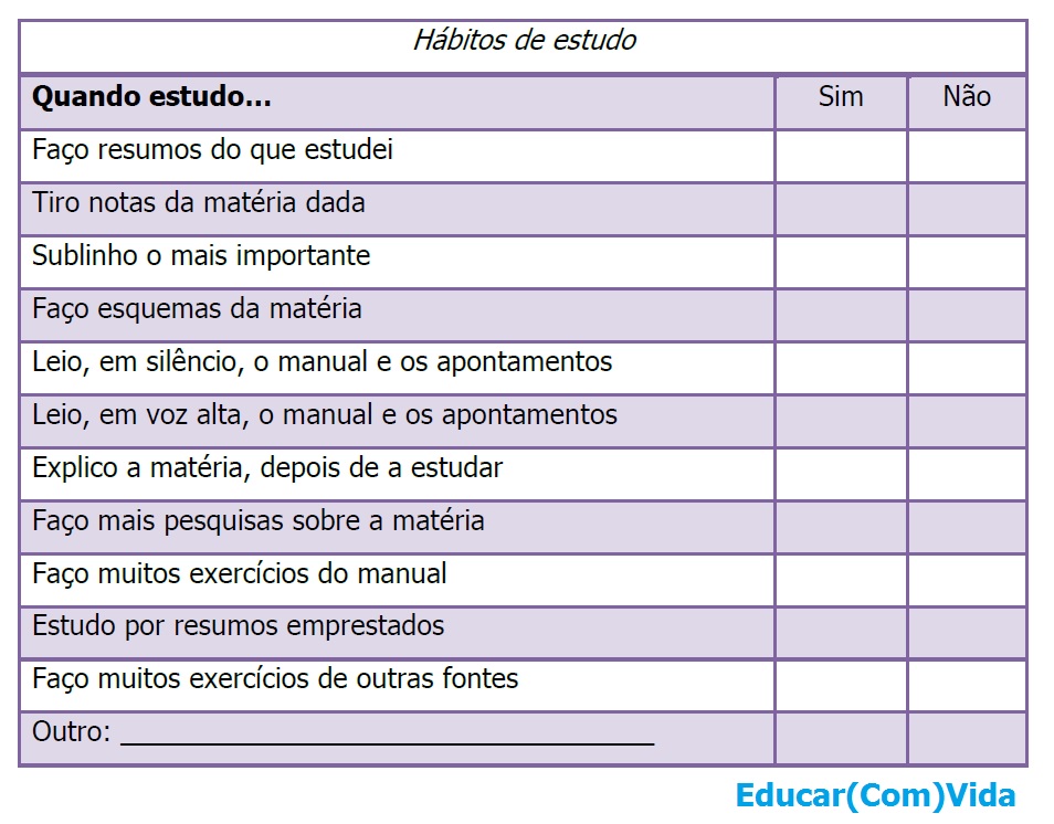 habitos estudo