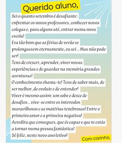  Sê feliz, neste novo ano letivo!